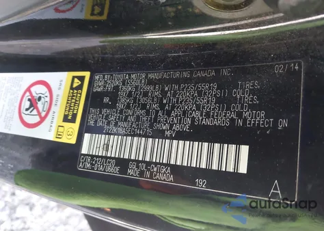 2014 Lexus Rx 350 from USA, damaged, VIN 2T2ZK1BA5EC144715